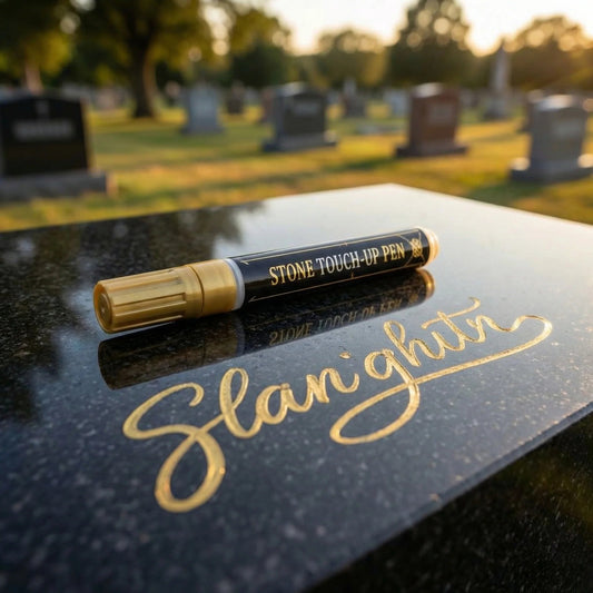 Golden Tombstone Marker Pen for Restoring Faded Grave Inscriptions