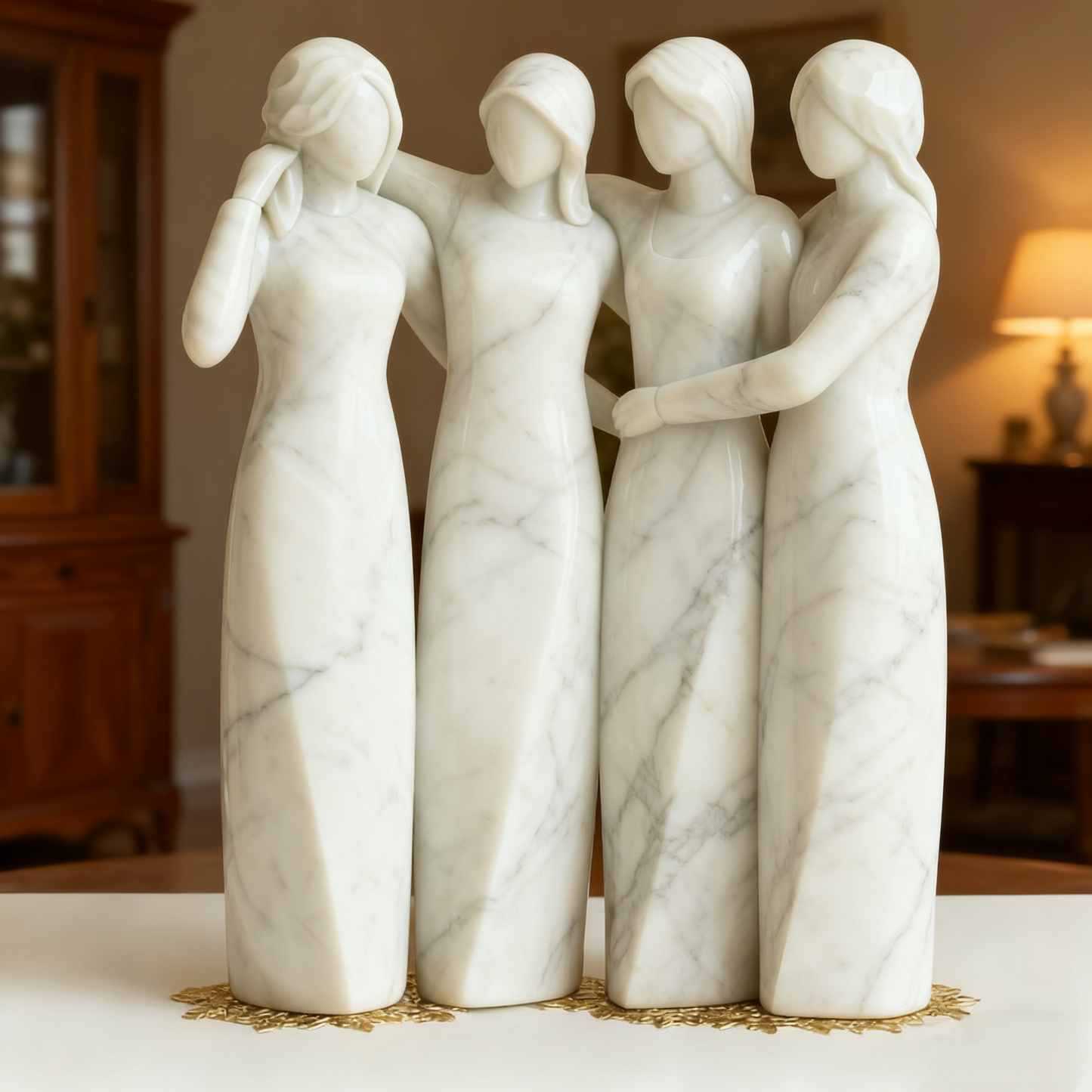 💖🔥LAST DAY 49 % OFF👩🏻‍🤝‍👩🏻Sisters by My Side, Celebrates Friendships Three Sisters Sculpture🎁Christmas, Thanksgiving Day, Birthday Gifts