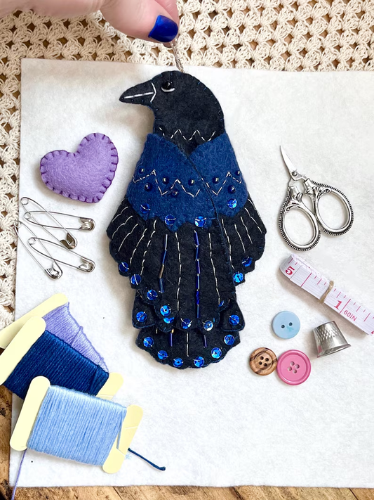 Luna the Crow Sewing Case