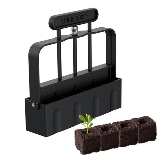 Soil Blocker with Comfortable Handle 2 Inch 4 Cell Soil Blocking Tool